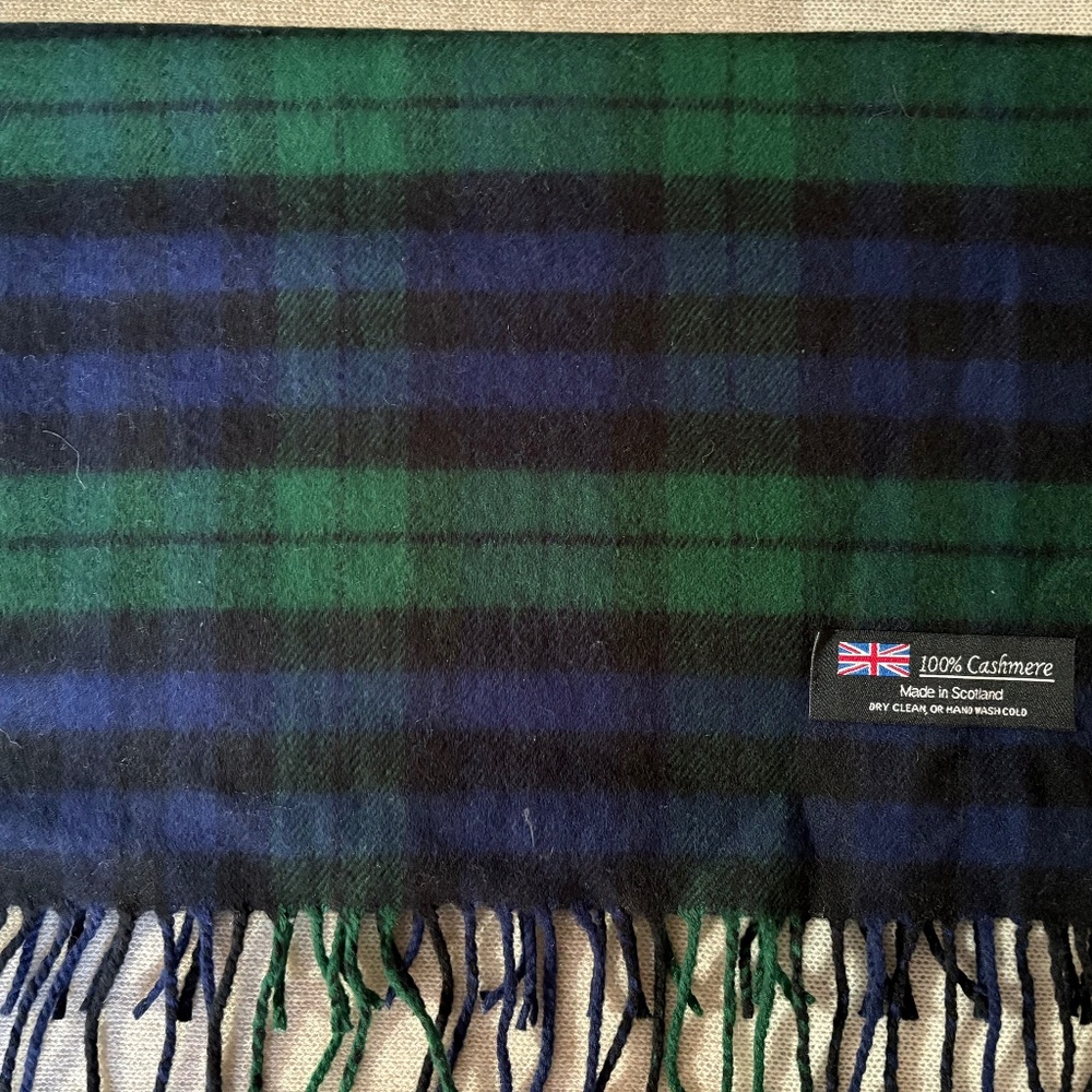 100% Scottish Cashmere Scarf • Black Watch Tartan • Made in Scotland • Giftable
